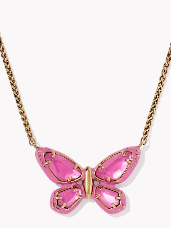 Kendra Scott Jewelry - dolly parton x kendra scott enamel butterfly vintage gold pink mix necklace